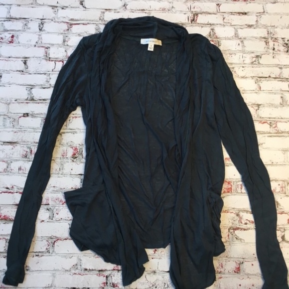 Gorgeous Teal Open Front Flowy Cardigan - Picture 3 of 3